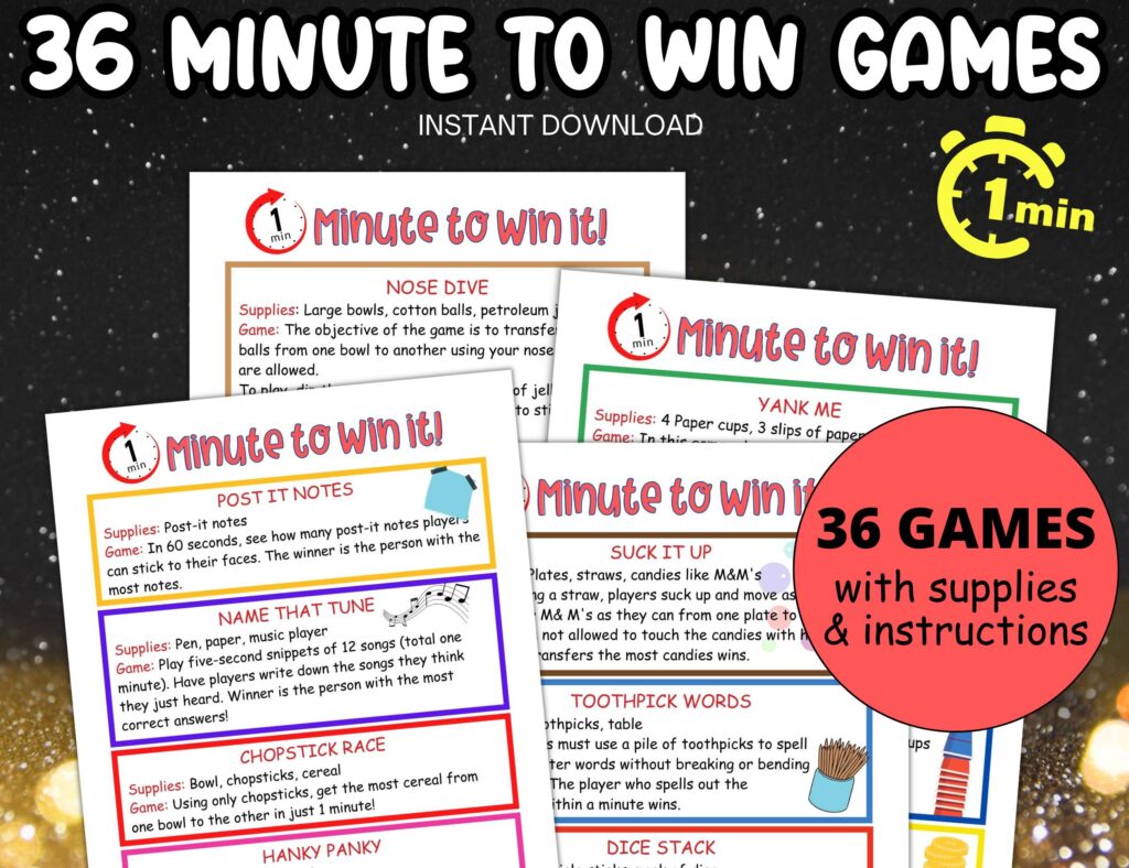 36 minute to win it games ETSY