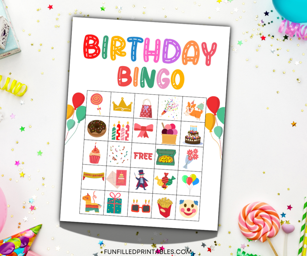 free printable birthday bingo