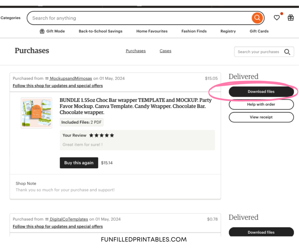 How to download printables From Etsy?