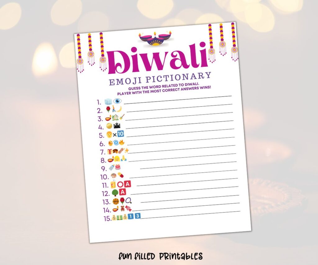 diwali party games diwal emoji quiz