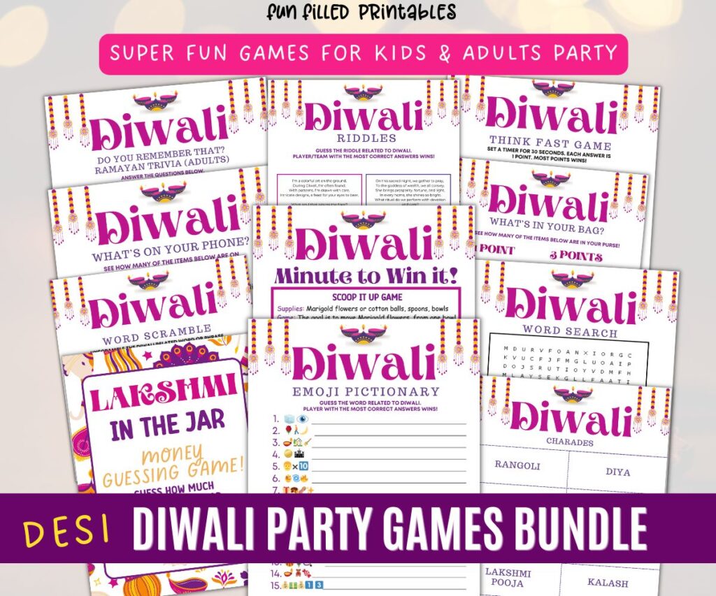 diwali party games bundle