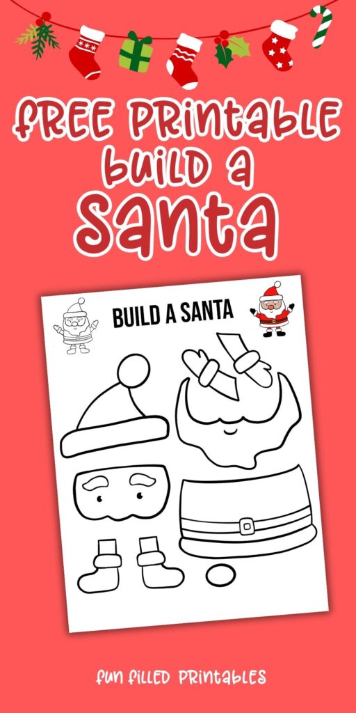 Build A Santa Printable Craft Template- Free Coloring Page