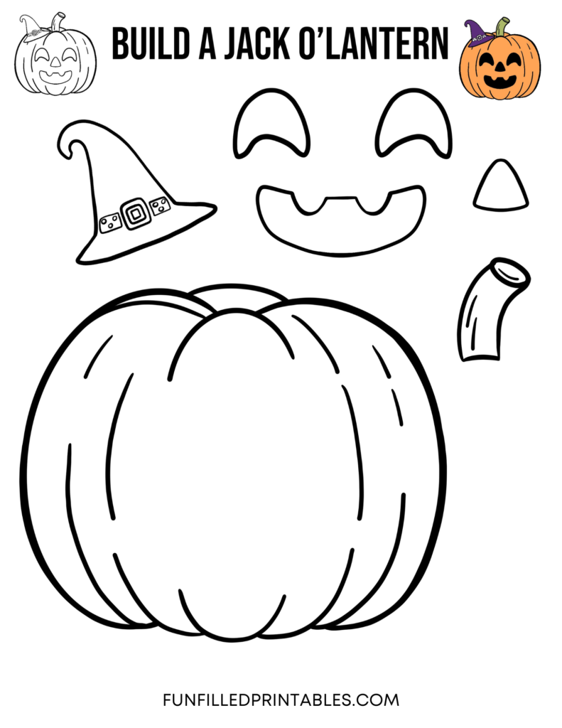 Free Build A Jack O Lantern Printable Halloween Craft Funfilledprintables