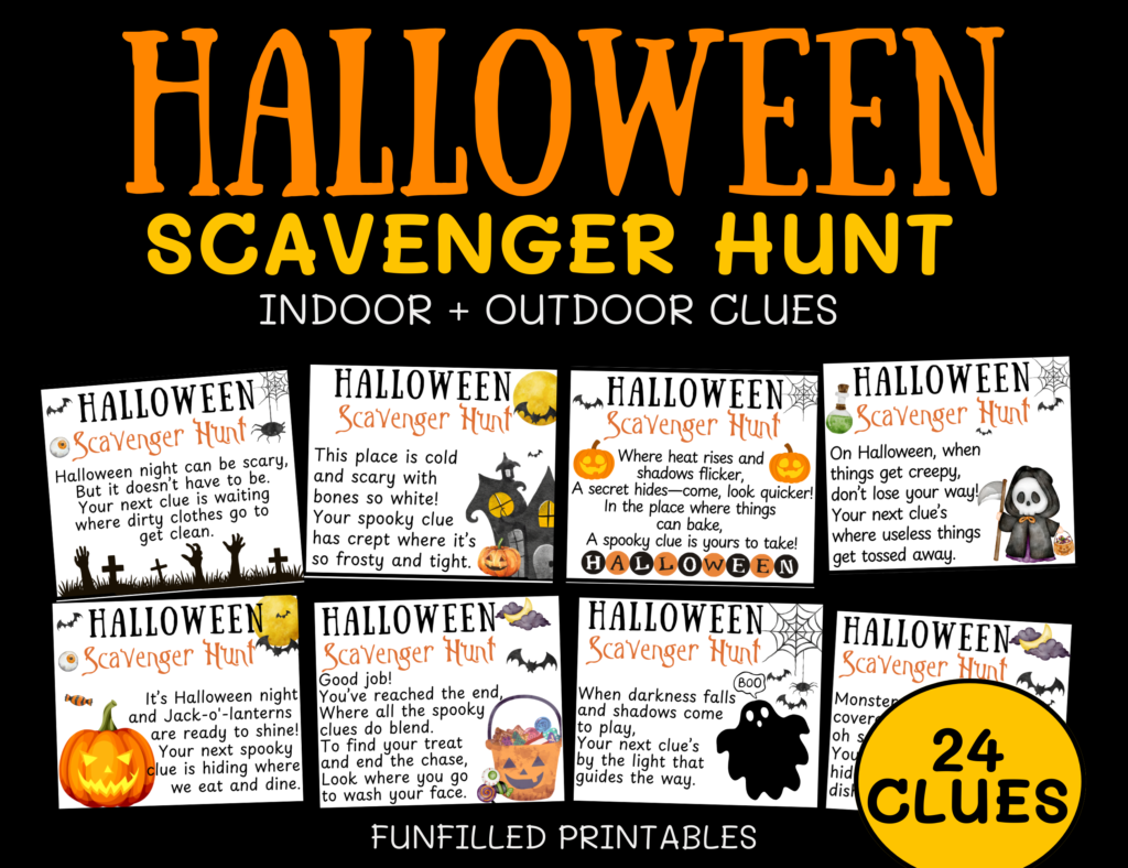 Halloween Scavenger Hunt Clues