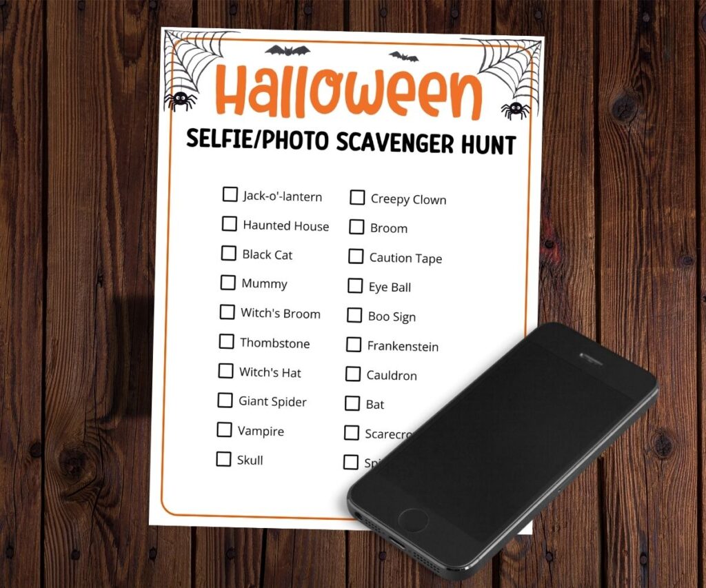 Outdoor Halloween Selfie Scavenger Hunt for Teens & Adults