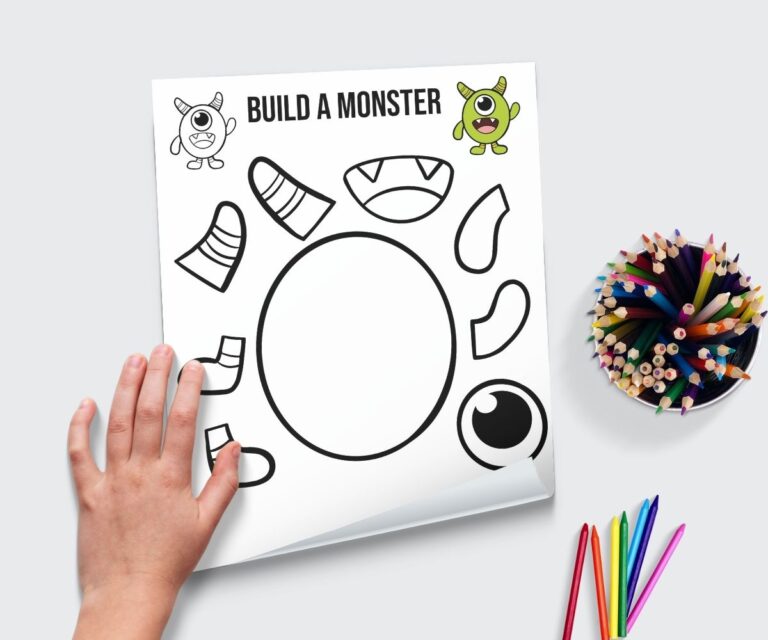 Free Printable Build A Monster Coloring Page -Halloween Craft ...