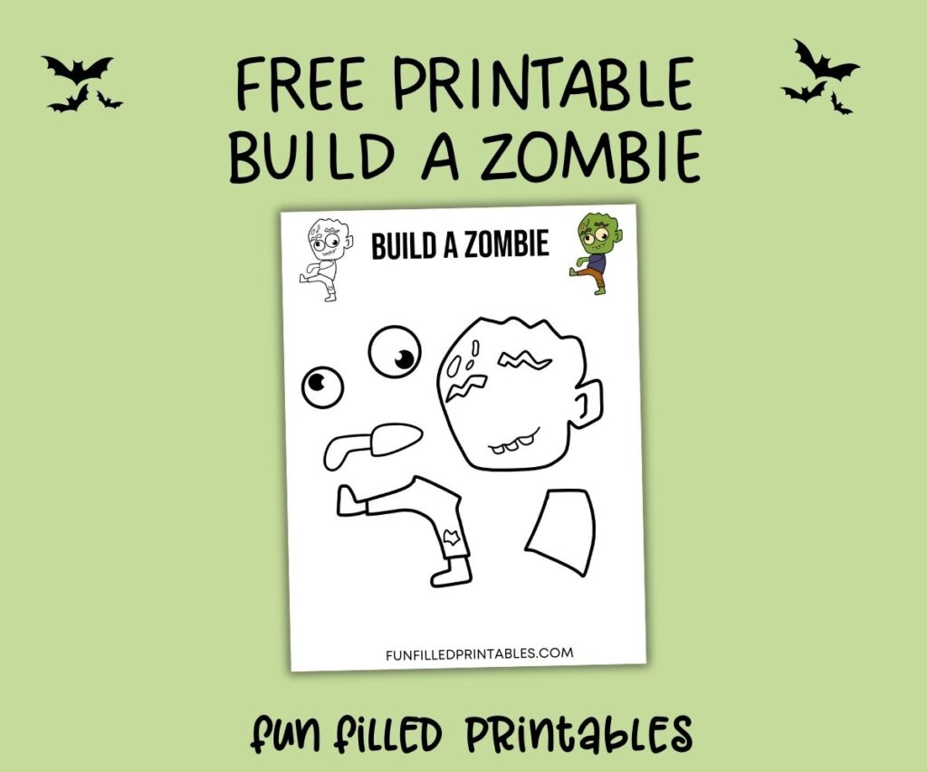 build a zombie printable halloween craft