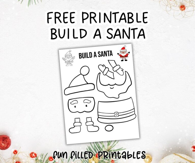 free build a Santa printable pdf free