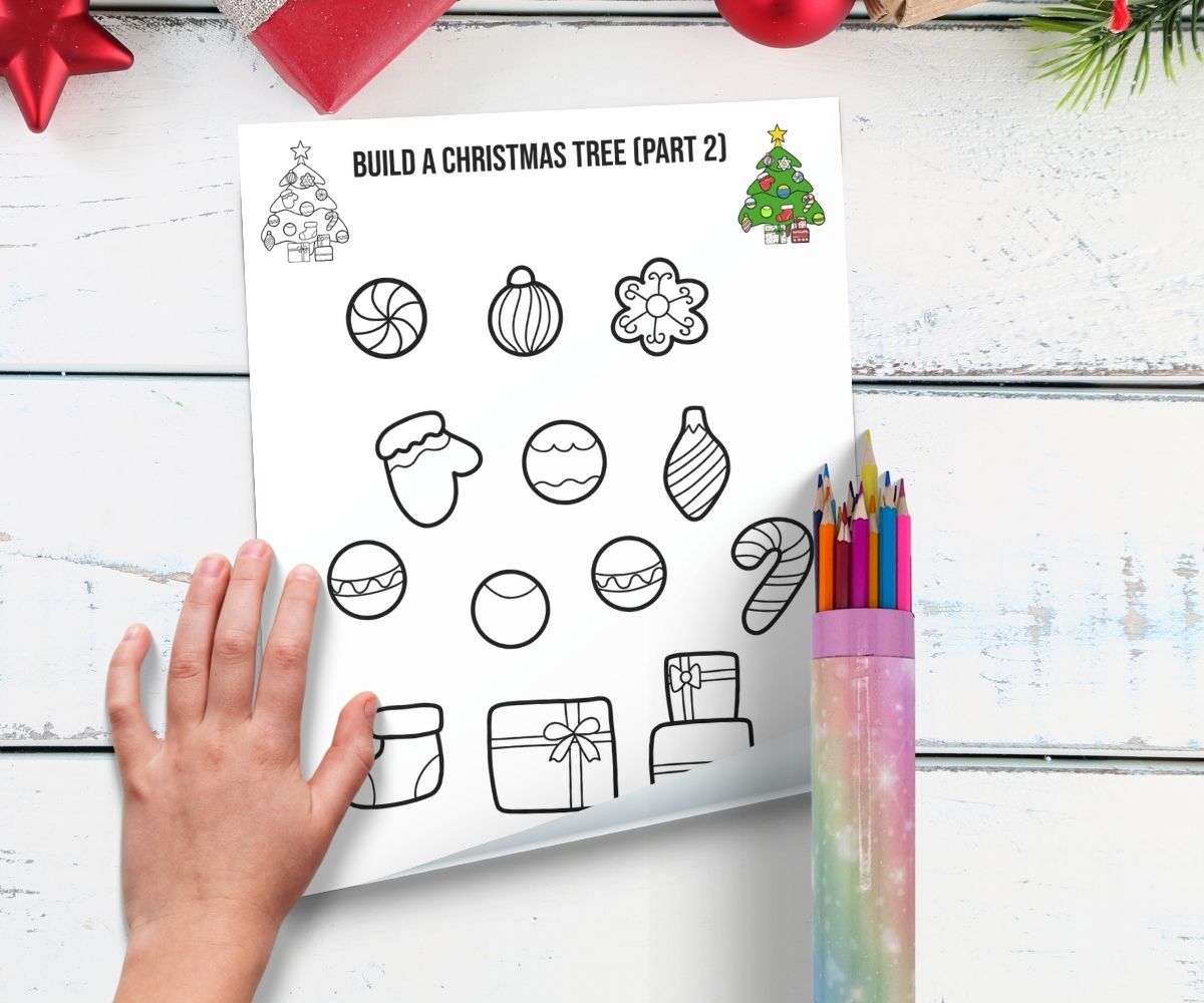 FREE BUILD A CHRISTMAS TREE PRINTABLE CRAFT - funfilledprintables