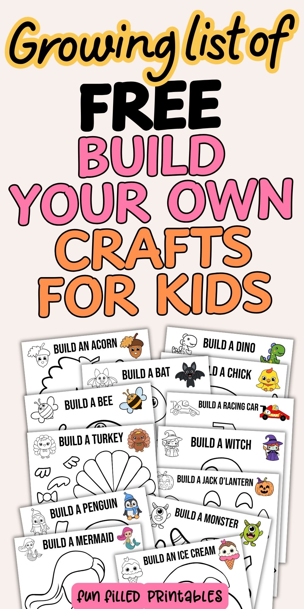 Free Printable Build Your Own Crafts For Kids - funfilledprintables