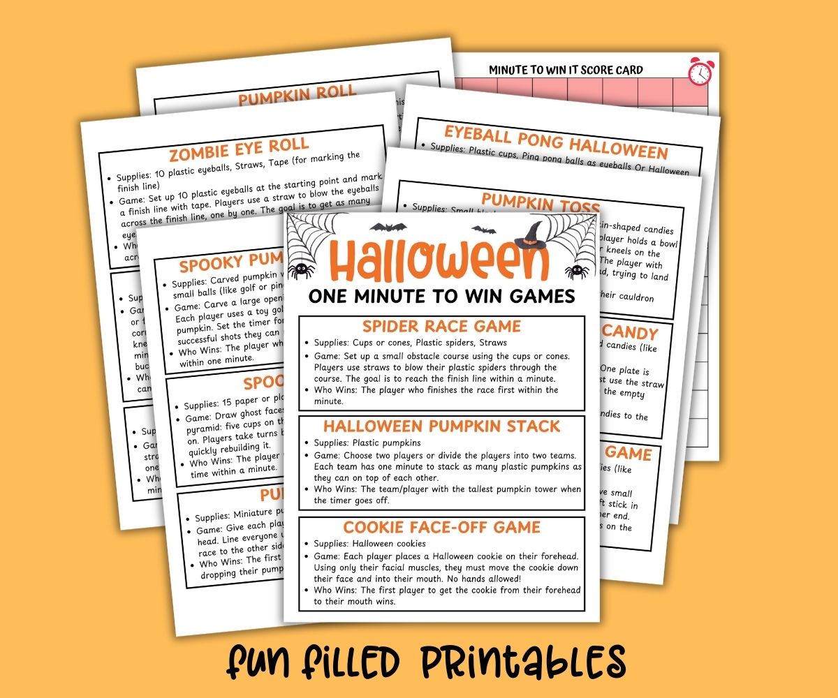 Halloween Minute to Win Games Printable 