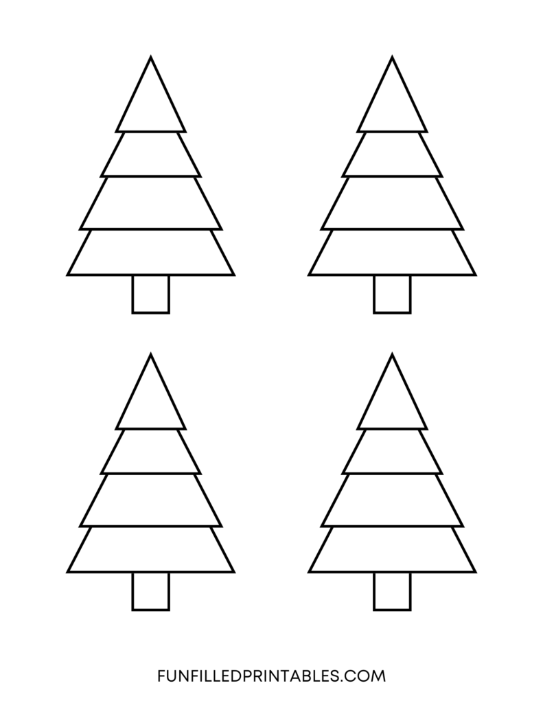 4 Modern Christmas tree outlines