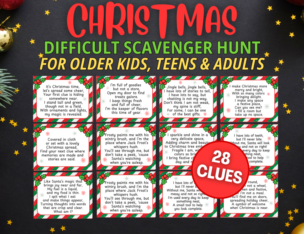 difficult christmas scavenger hunt dard difficult