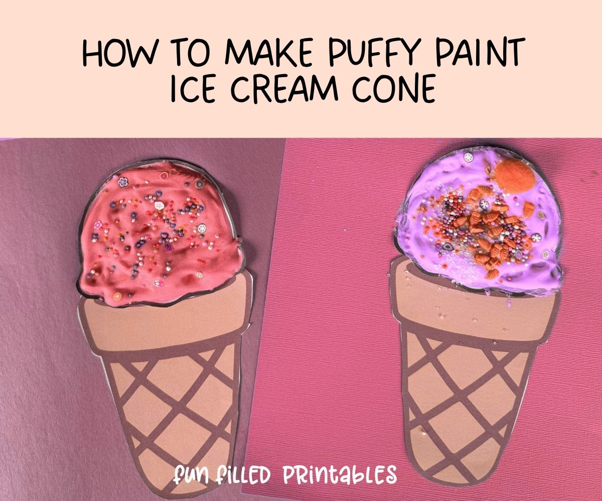 how to make puffy paint ice cream cone