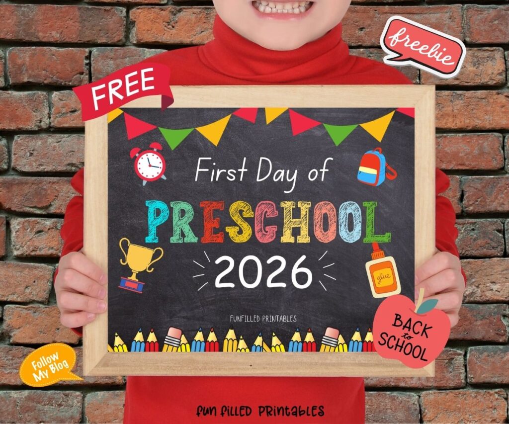first day of school chalkboard printable signs