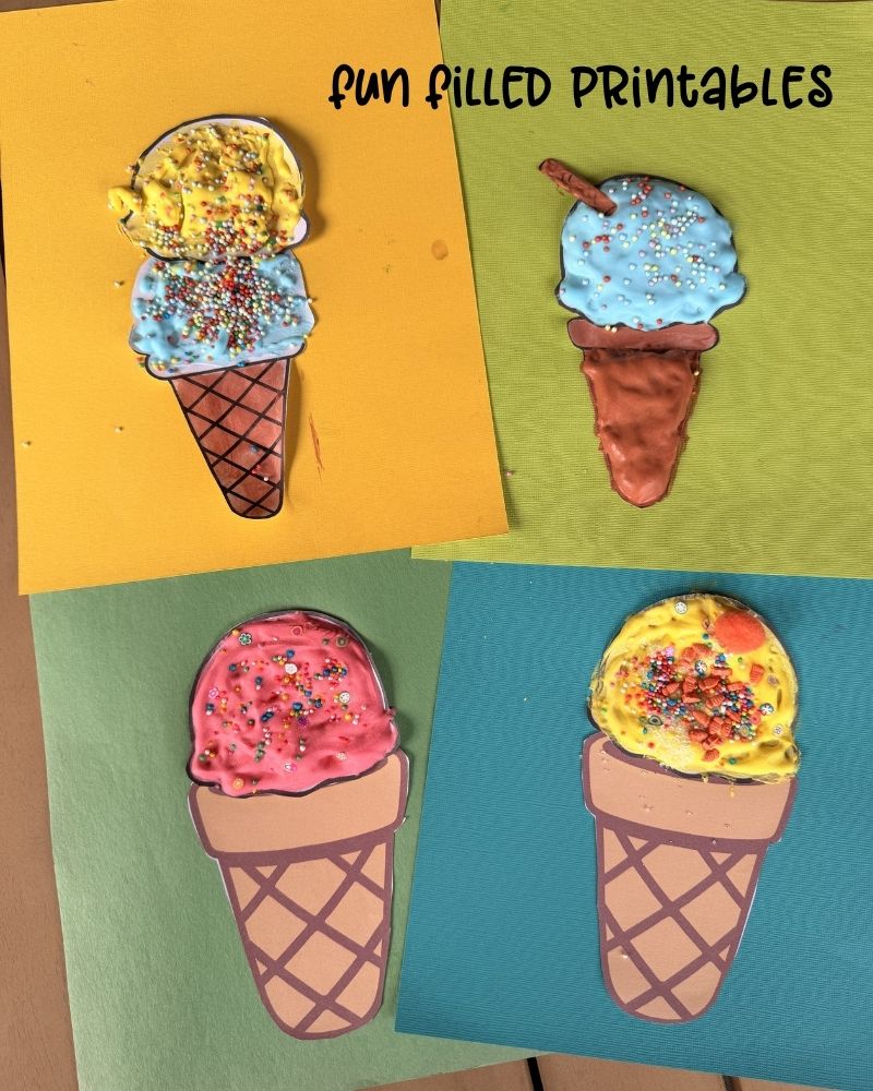 how to make puffy paint ice cream cone