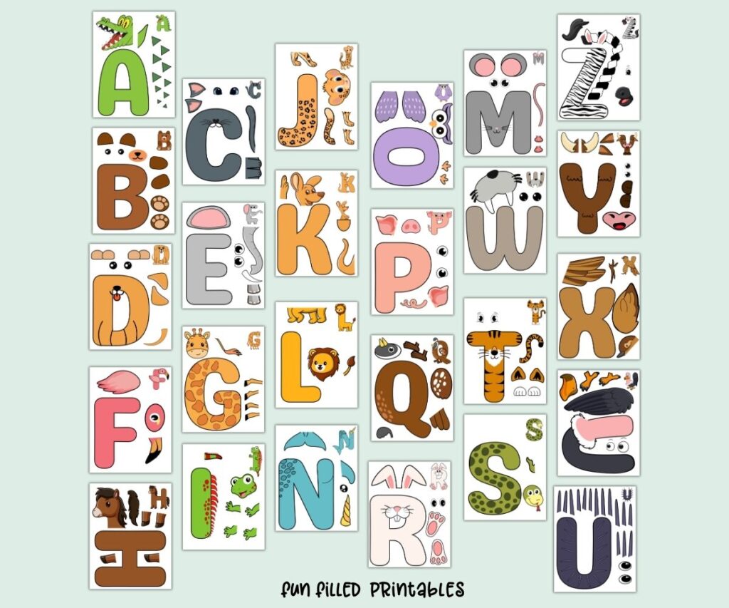 a to z letter animal alphabet crafts free templates