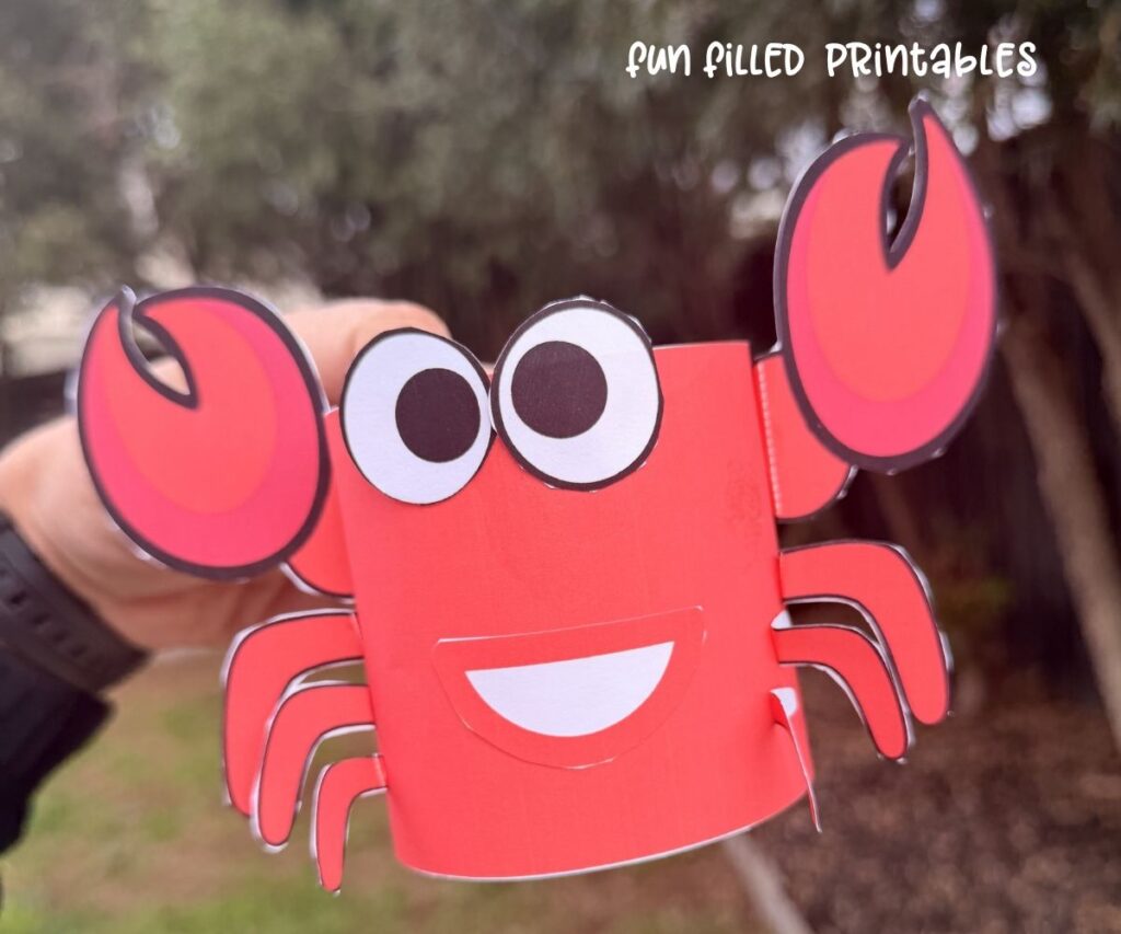 build a crab Crab Craft for Kids printable free