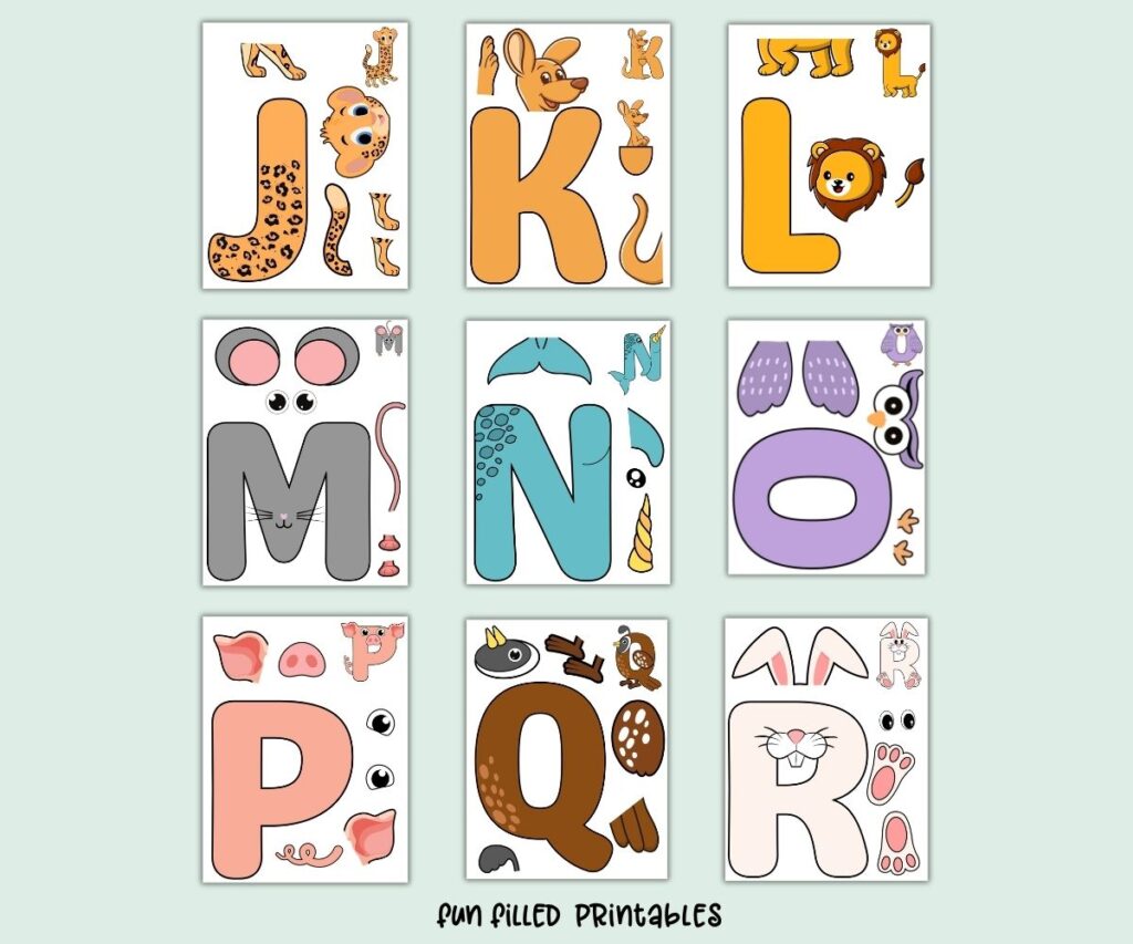 animal alphabet crafts free printables