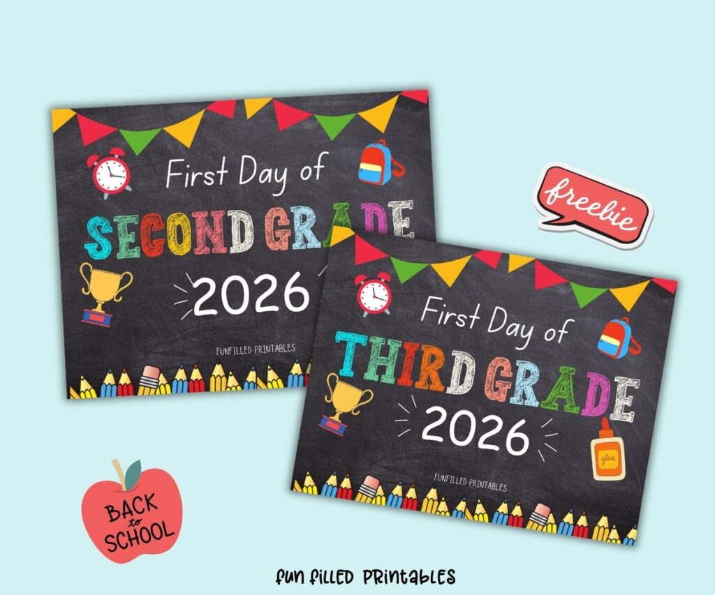 first day of school chalkboard printable signs