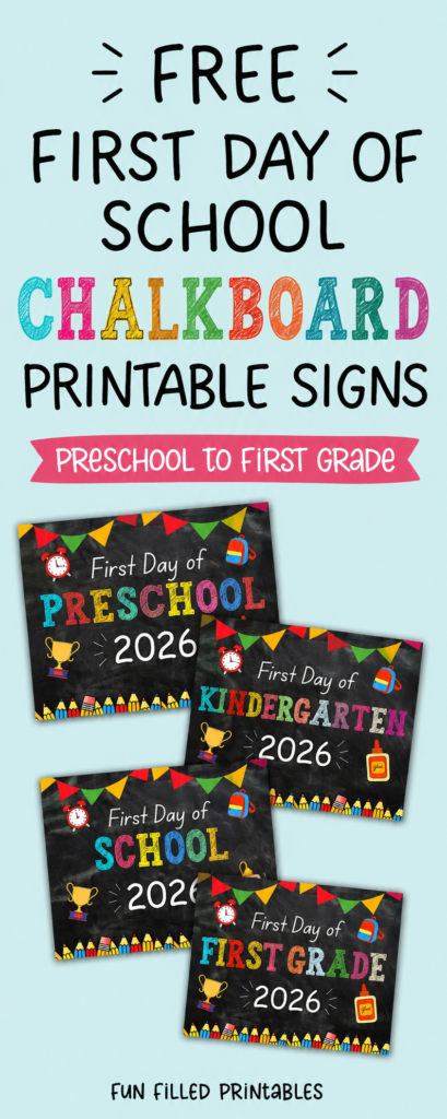 first day of school chalk board sign