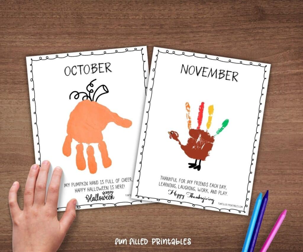 Free Monthly Handprint Memory Book (With Poems)
