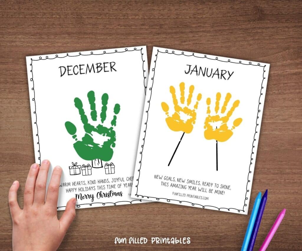 Memory handprint book preschool