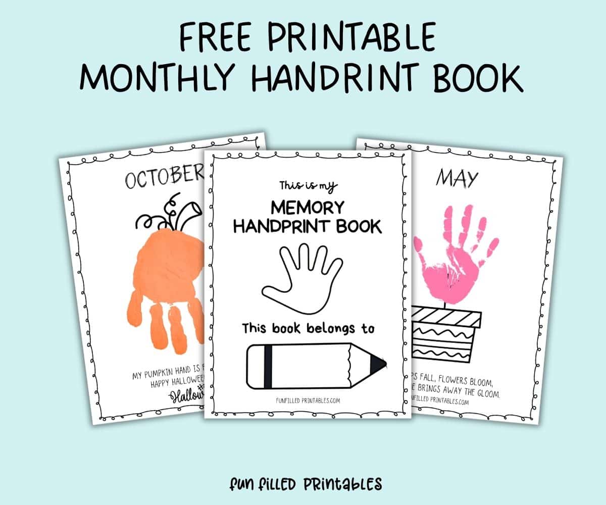 Free Monthly Handprint Memory Book (With Poems)