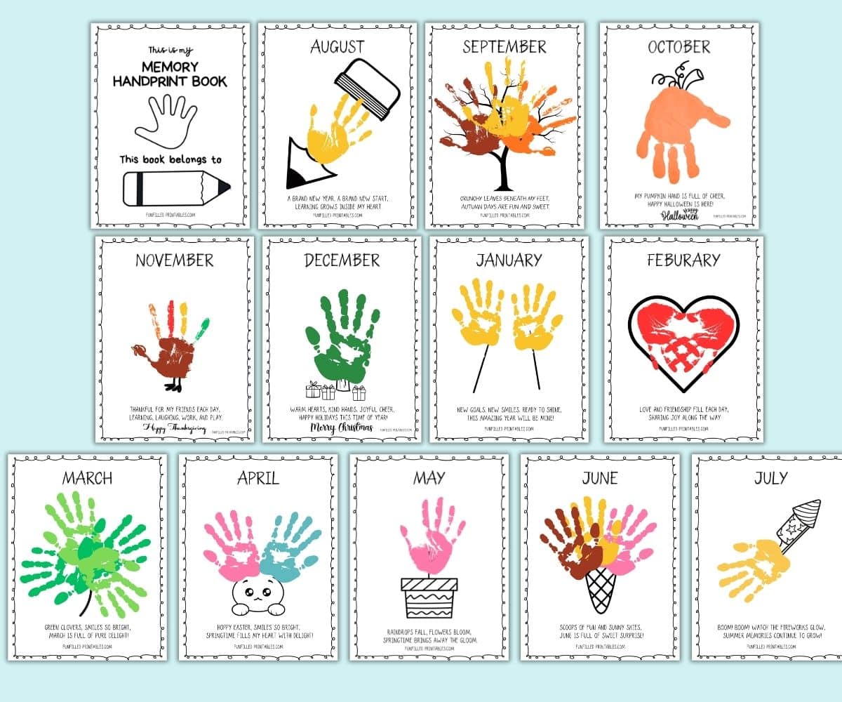 Free Monthly Handprint Book