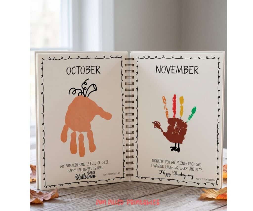 Memory book handprint for kids free