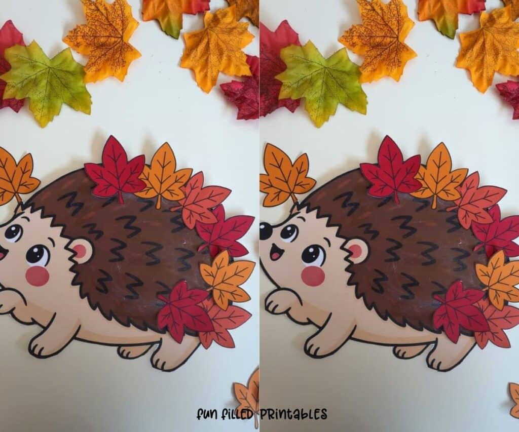 fall leaf hedgehog craft