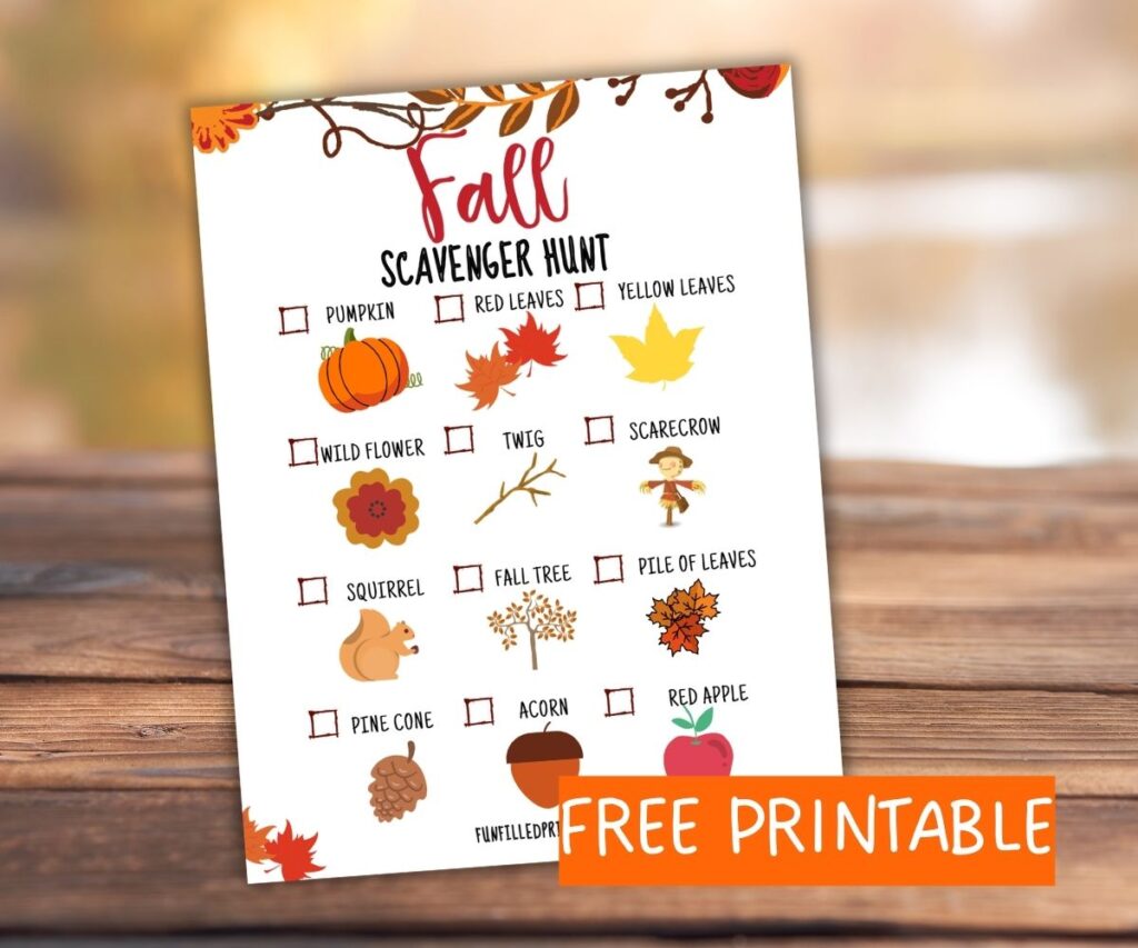 Fun fall scavenger hunt for kids