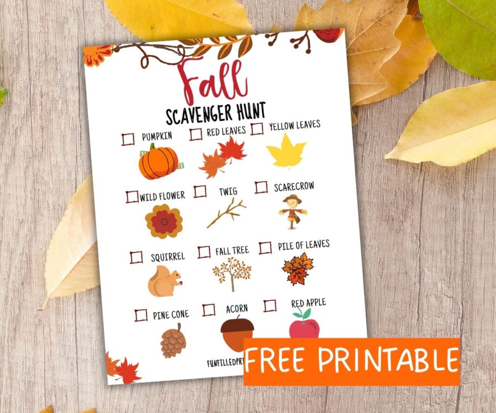Fun fall scavenger hunt for kids