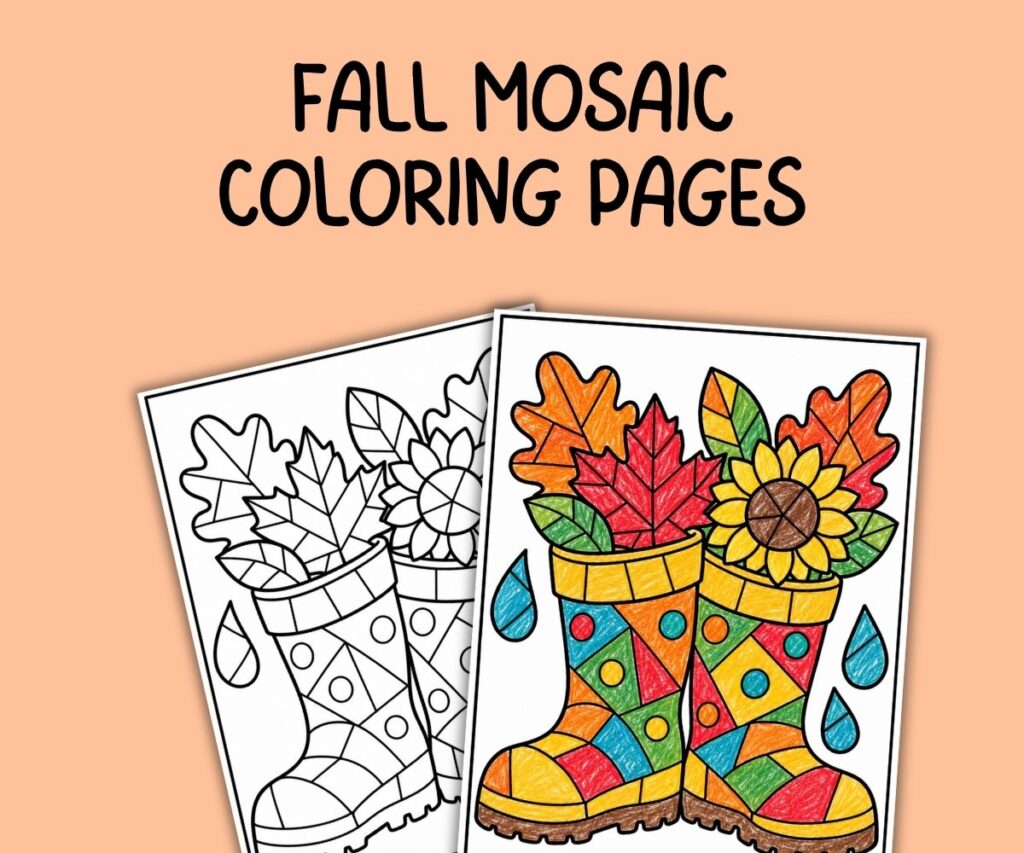 fall mosaic coloring pages