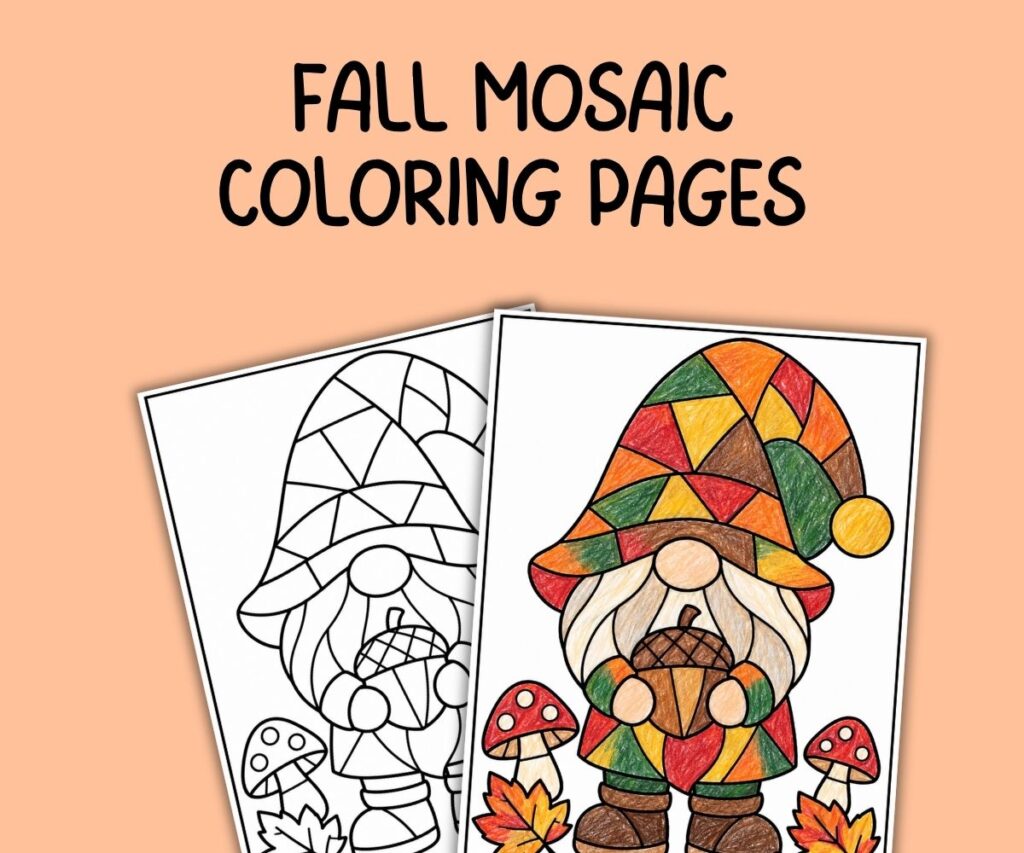 fall mosaic coloring pages