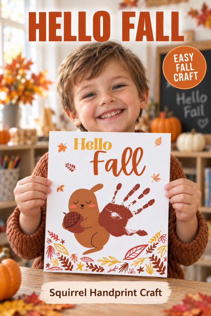 squirrel fall handprint craft