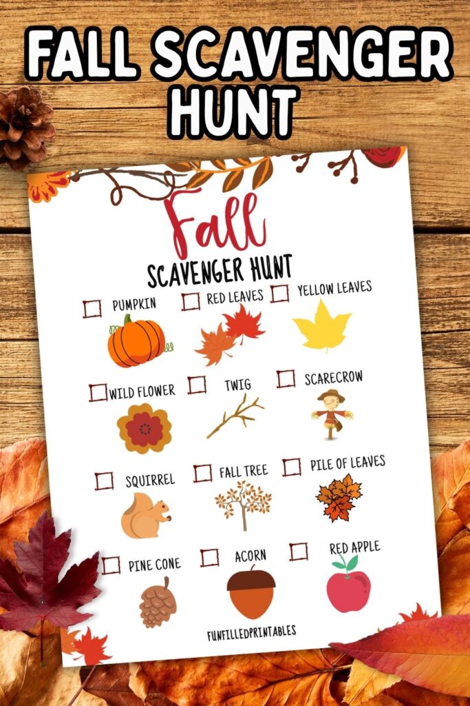 Fun fall scavenger hunt for kids