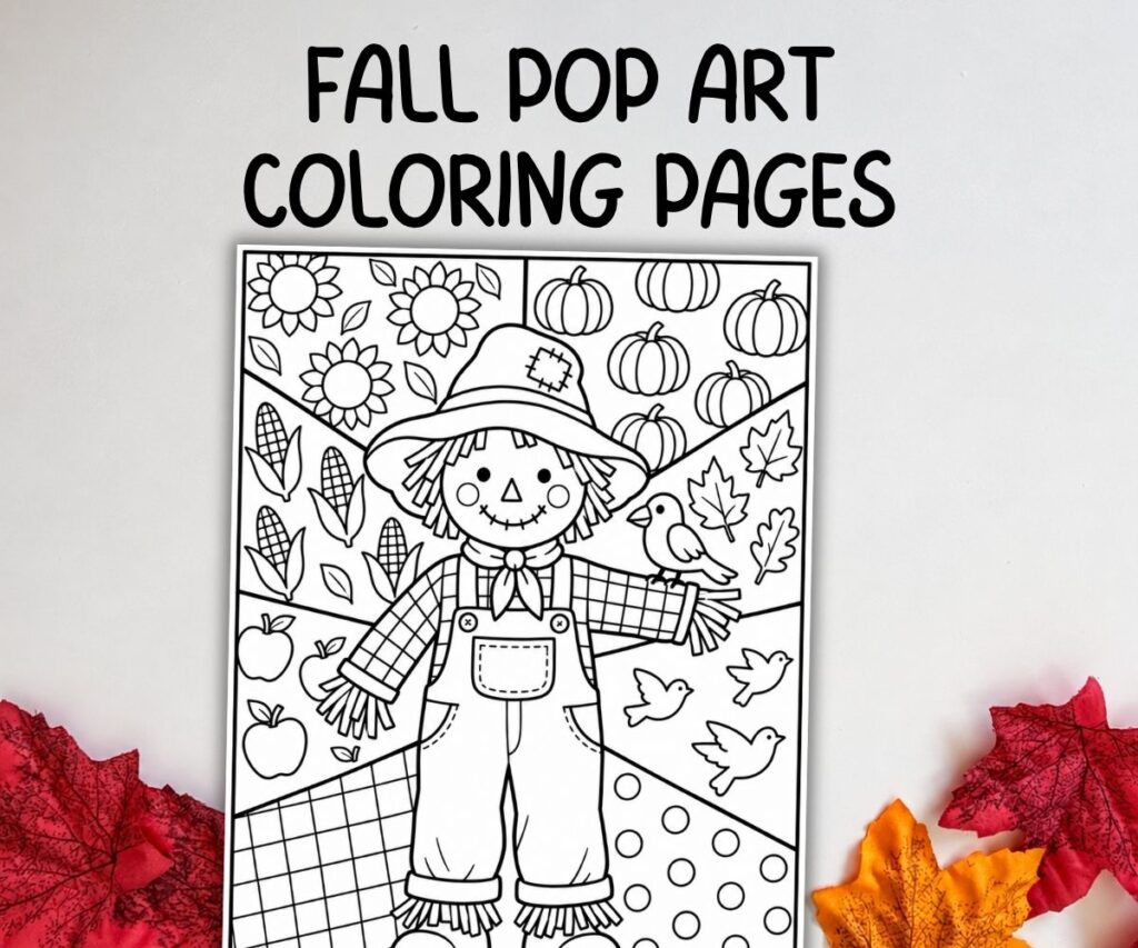 cozy fall pop art coloring pages