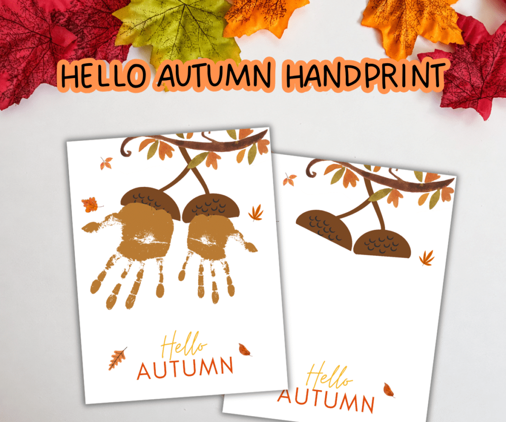 fall acorn handprint craft