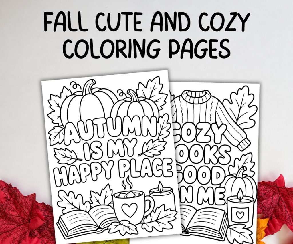 cozy fall coloring pages 