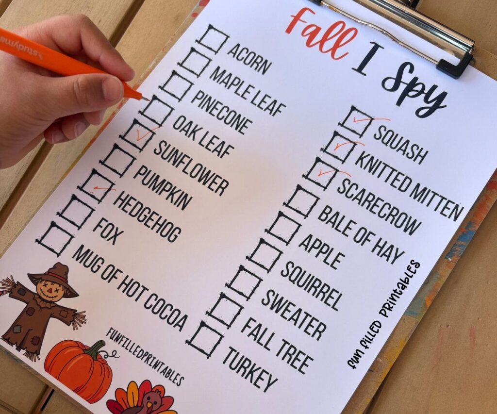 fall i spy printable