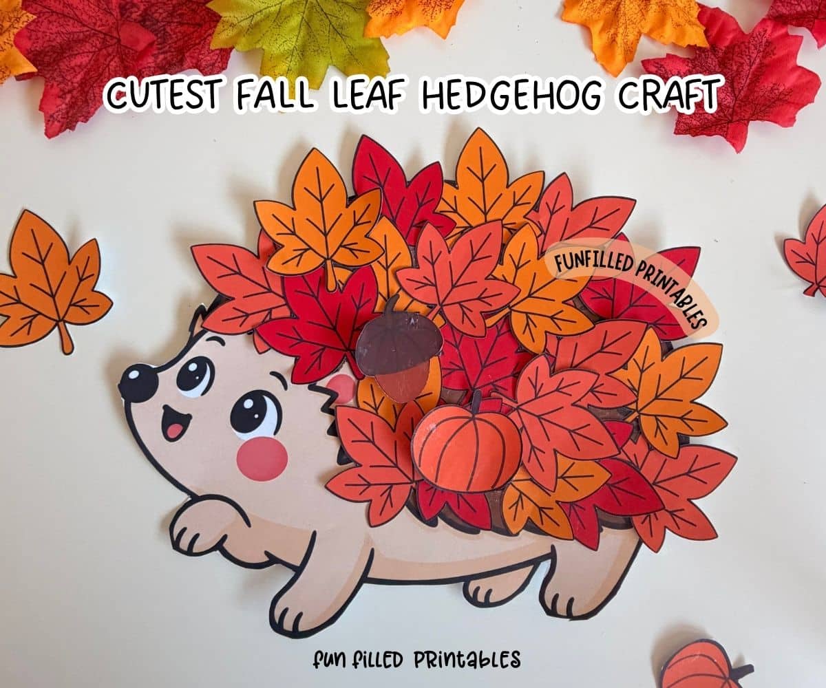 fall leaf hedgehog craft