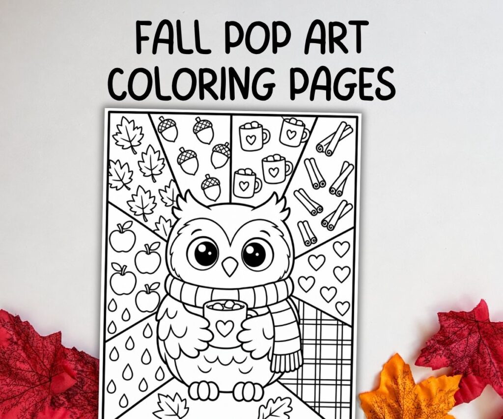fall pop art coloring pages cozy