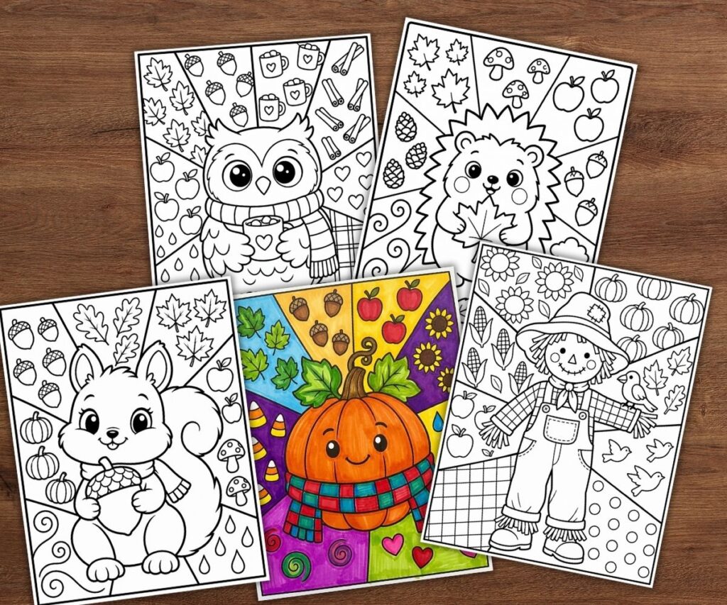 fall pop art coloring pages