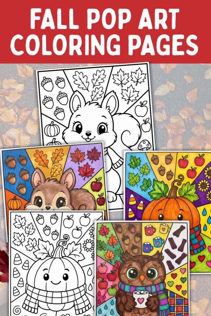 fall pop art coloring sheets