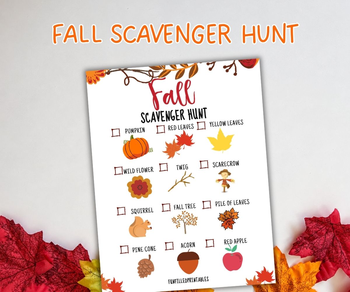 printable fall scavenger hunt for kids