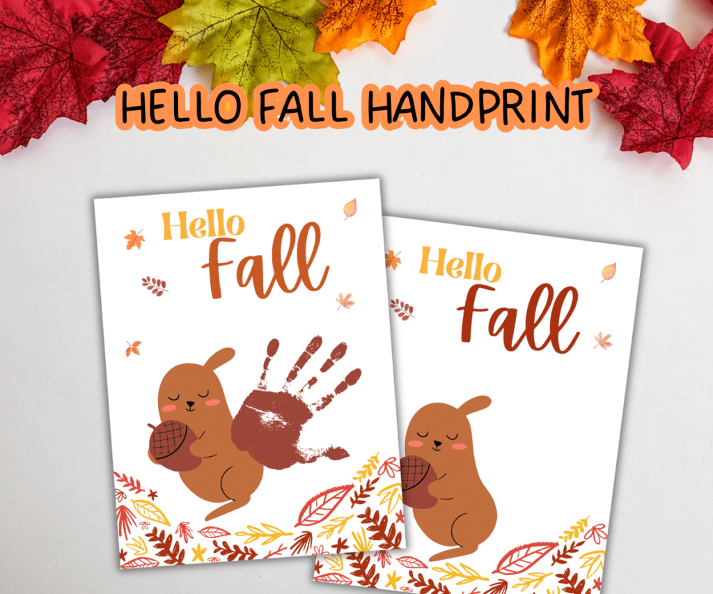 fall squirrel handprint craft