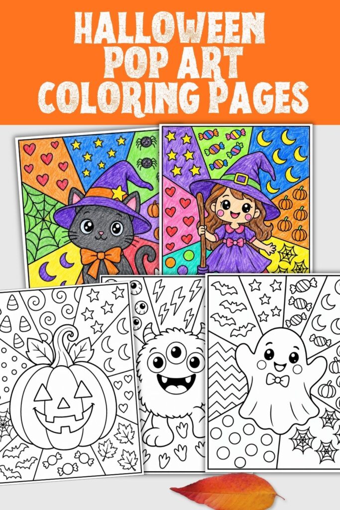 halloween pop art coloring pages
