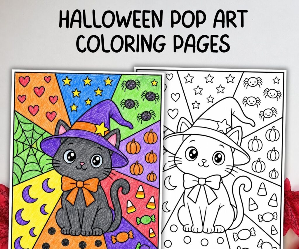 halloween pop art coloring pages