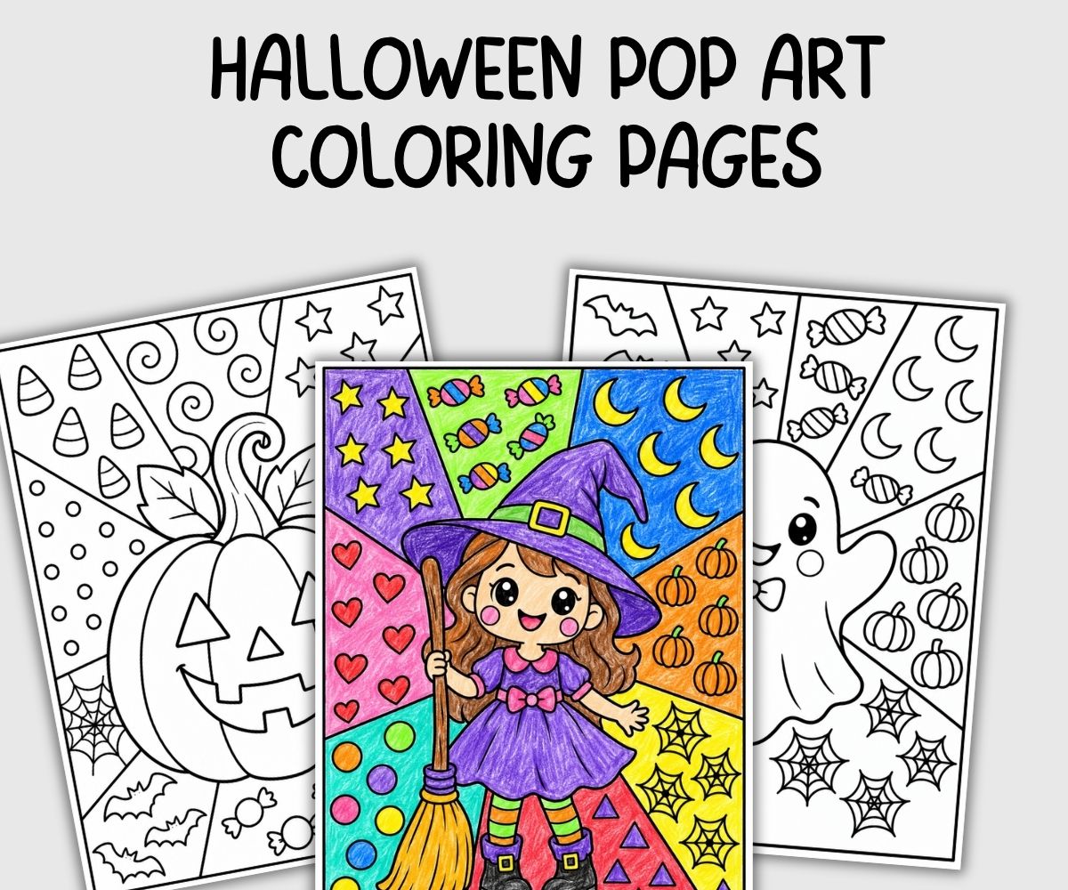 halloween pop art coloring pages